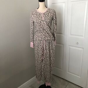 THALÍA SODI Women Two Pieces Fleece Leopard Print Pijama Set | M